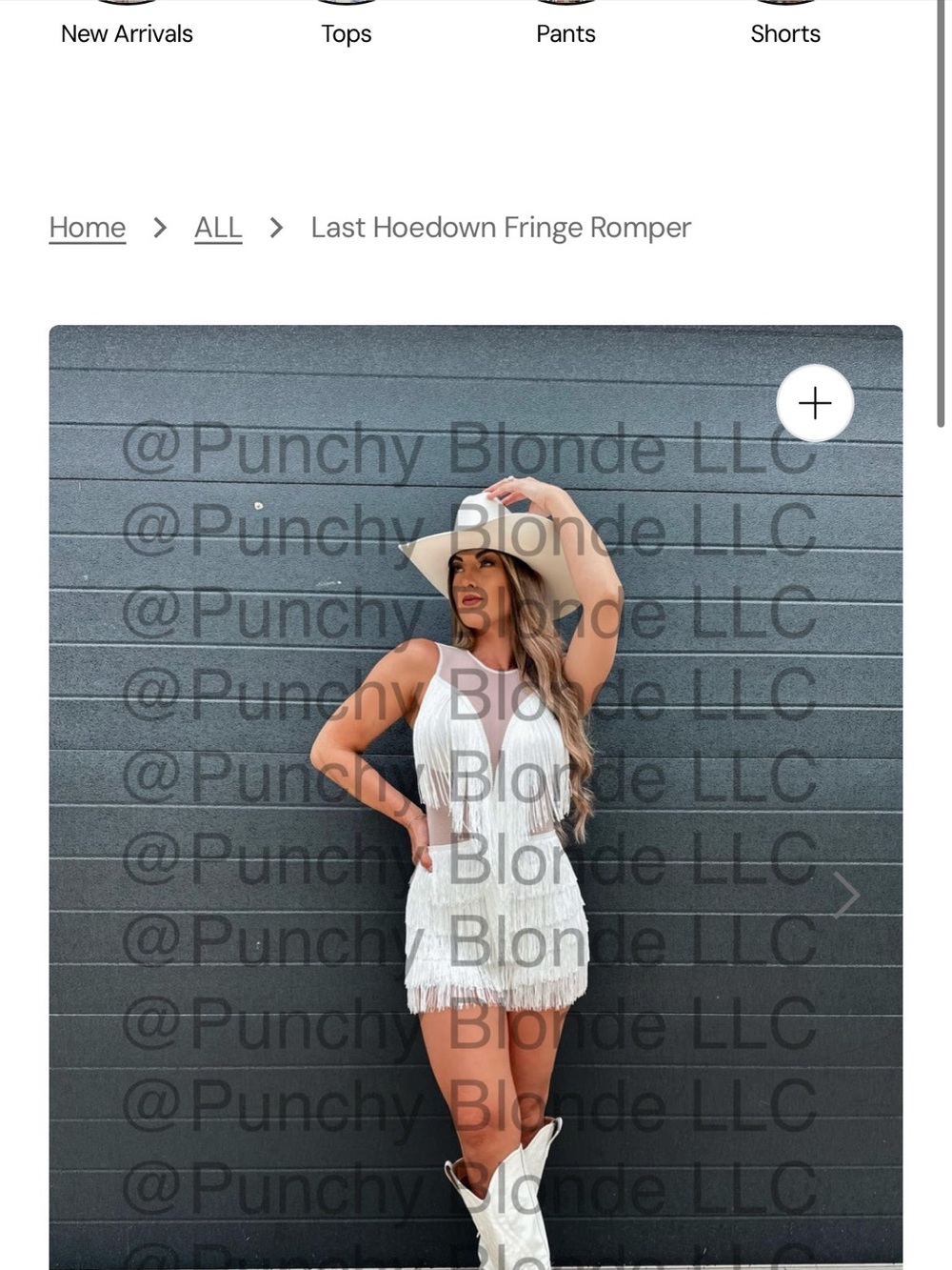 Fringe V‑Neck Romper in White